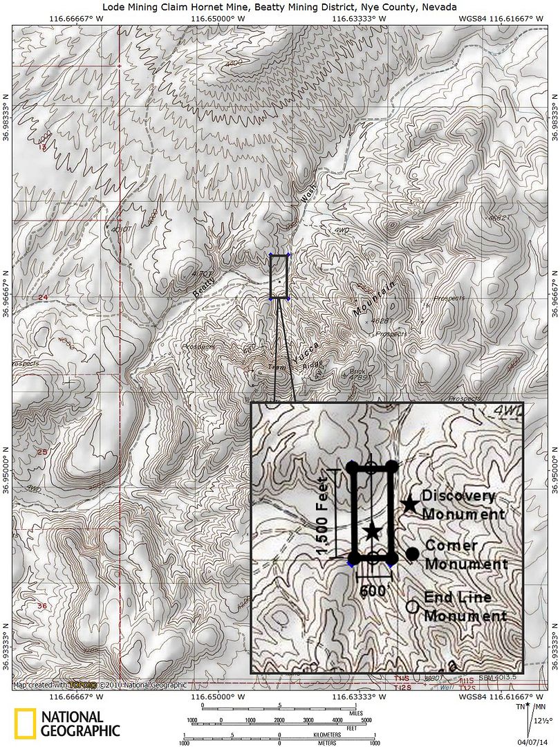 Beatty NV Bare Mountain Lode Mine Gold Mining Claim Nevada Silver